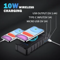 Gens Ace Auto Starthilfe Powerbank 2000A 22000mAh Mit 10W Drahtloses Ladegerät 12V Starthilfekabel Jump Starter Autobatterie-Ladegerät Booster -Volkswagen || AL-KO Verkaufsgeschäft 9339a5fcdfc98350c5637a81af52716f