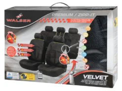 WALSER Auto-Sitzbezug Komplettset Velvet Mit Reißverschluss, ZIPP-IT Premium Auto-Schonbezüge Für Normalsitze, 2 Vordersitzbezüge, 1 Rücksitzbezug -Volkswagen || AL-KO Verkaufsgeschäft 94455d53104a4b673bd97a922ecb3207