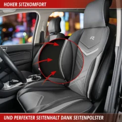 WALSER Sitzauflage Auto Rey, Sitzschoner Auto Schwarz/grau, Universal Auto Sitzauflagen, Autositzauflage Vordersitze, Sitzbezug Auto Vordersitze, Sitzkissen Auto Sportlook, Sitzbezüge Auto Für PKW/LKW -Volkswagen || AL-KO Verkaufsgeschäft 95b9c7fc712b3fb810517cd8daa9caa5