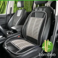 CarComfort Atmungsaktive Bambus-Sitzauflage, Autositzauflage Mit Bambus, Sitzaufleger Universal, PKW Sitzauflage In Beige/schwarz
