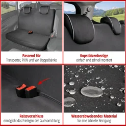 WALSER Auto-Sitzbezug Doppelbankbezug Modulo, Universal Auto-Schonbezug Für Normalsitze, Sitzschoner-Auto Mit Kopfstützenbezügen Schwarz 11 WALSER Auto-Sitzbezug Doppelbankbezug Modulo, Universal Auto-Schonbezug Für Normalsitze, Sitzschoner-Auto Mit Kopfstützenbezügen Schwarz -Volkswagen || AL-KO Verkaufsgeschäft 983fcd45d0c30180f6ff8fb7b8067cae