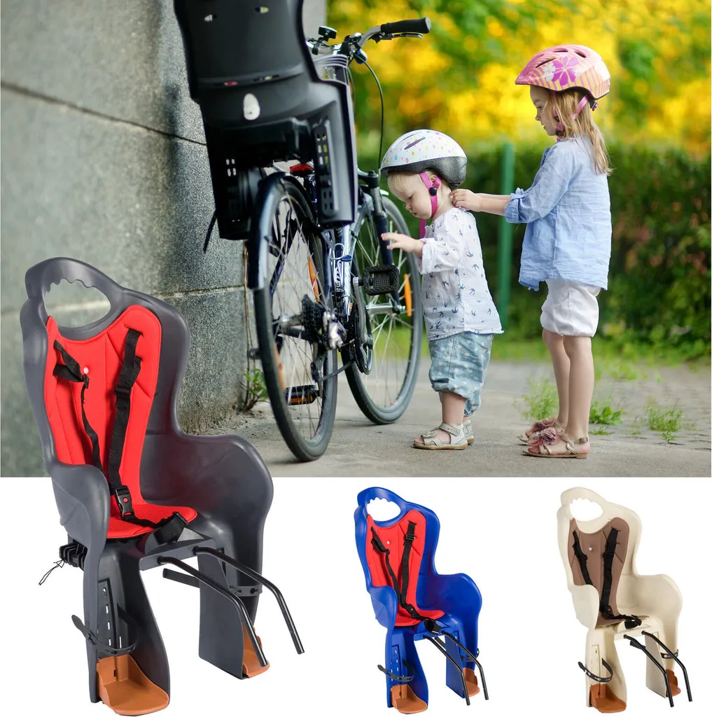 Fahhradkindersitz Hinten Grau Anthrazit Rot EN 14344 : Beige Braun 4 Fahhradkindersitz Hinten Grau Anthrazit Rot EN 14344 : Beige Braun – Bild 2
