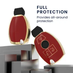 Kwmobile Autoschlüssel Hülle Kompatibel Mit Mercedes Benz 3-Tasten Autoschlüssel - Schlüsselhülle Silikon Cover - Rot Gold -Volkswagen || AL-KO Verkaufsgeschäft 9b7d2658da6374ac5c495fff9ab4543b