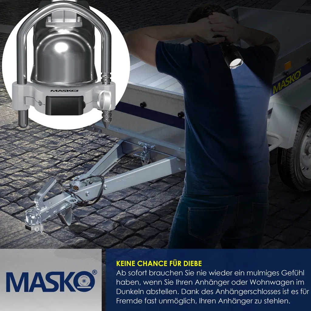 MASKO® Anhängerschloss Zahlenschloss Mit 4 Stellig Code Für Gängige Anhängerkupplung Anhängerkugelsperrkupplung Einfache Montage Diebstahlschutz Wohnwagen Anhänger Abschleppsperre Stahlbügel, Farbe:Grau 9 MASKO® Anhängerschloss Zahlenschloss Mit 4 Stellig Code Für Gängige Anhängerkupplung Anhängerkugelsperrkupplung Einfache Montage Diebstahlschutz Wohnwagen Anhänger Abschleppsperre Stahlbügel, Farbe:Grau – Bild 7