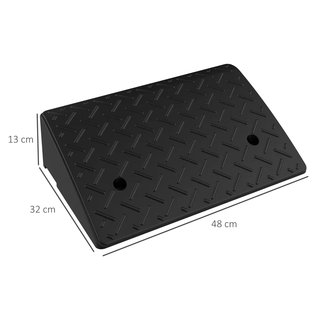 HOMCOM 2 Auffahrrampe, Bordsteinrampe, Gummirampen, Schwellenrampe, Auffahrhilfe Für Auto, Gummi, Schwarz, 48 X 32 X 13 Cm 5 HOMCOM 2 Auffahrrampe, Bordsteinrampe, Gummirampen, Schwellenrampe, Auffahrhilfe Für Auto, Gummi, Schwarz, 48 X 32 X 13 Cm – Bild 3