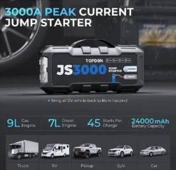 TOPDON 3000A Peak 24000mAh 12V Starthilfekabel, Starthilfe Powerbank Auto Starthilfe Auto KFZ Starthilfe Autobatterie-Starter Jump Starter Auoto Ladegerät Booster Powerbank Autobatteries -Volkswagen || AL-KO Verkaufsgeschäft adbbdf66f36e9e6452dfaba243e5581a