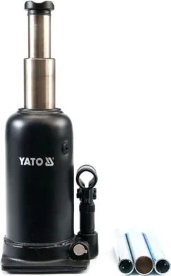 YATO Hydraulischer Wagenheber Stempelwagenheber 5T Flaschenwagenheber Hydraulisch 2 Stufig