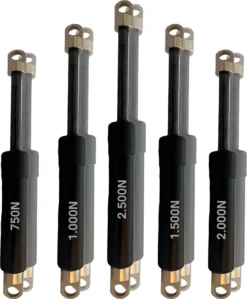 Gasdruckfeder Pferdeanhänger Länge-400mm Hub-150mm Kraft-750N Gasdruckdämpfer Mit Augenaufnahme M10 400/150/750N Ø10,2mm Gasfeder Anhänger