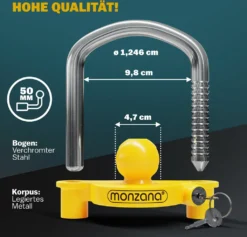 Monzana Anhängerschloss Für Gängige Anhängerkupplung Einfache Montage Diebstahlschutz Diebstahl Anhängersicherung Sicherheitsschloss, Farbe:gelb -Volkswagen || AL-KO Verkaufsgeschäft bae0c8ed0eb0dc8cc58609207c822e54