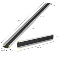 ECD Germany Auffahrrampe 2er Set Mit Antirutsch-Belag, 122 - 215 Cm, Aus Aluminium, Bis 270 Kg, Klappbar, Für Treppe Und Hindernissen, Rollstuhlrampe Laderampe Teleskoprampe Rampe Auffahrschiene Ladeschiene -Volkswagen || AL-KO Verkaufsgeschäft bbfccab999ab99c1579560b61b666689