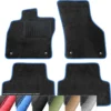 Fußmatten Auto Velours Autoteppiche Schwarz Automatten Set 2-teilig Passend Für Smart ForTwo I 1998-2007 (Blaue - Ziernähte)