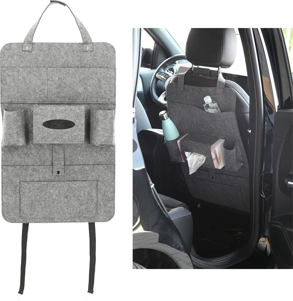 2 Stück Autositz Organizer Filz Hellgrau 3 2 Stück Autositz Organizer Filz Hellgrau