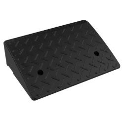 HOMCOM 2 Auffahrrampe, Bordsteinrampe, Gummirampen, Schwellenrampe, Auffahrhilfe Für Auto, Gummi, Schwarz, 48 X 32 X 13 Cm