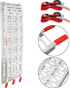 Wolketon 1 X Auffahrrampe 340kg Faltbare Alu Rampe Motorradrampe Antirutsch Laderampe Fuer Motorrad Oder Mofa