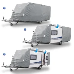 ECD Germany Schutzhülle Für Wohnwagen Größe XXL 700x225x220 Cm - Atmungsaktiv - Wasserdicht - Staubdicht UV Schutz - Schutzplane Schutzhaube Abdeckplane Abdeckung Vollgarage Wohnmobil Caravan -Volkswagen || AL-KO Verkaufsgeschäft cd01ef67b20fbee243843284a3f5cf4a 1