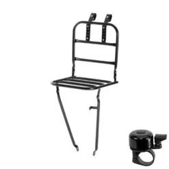 Fahrrad Gepäckträger Vorne Vorderradgepäckträger Bis 28" Stahl Schwarz Inkl. Fahrradklingel