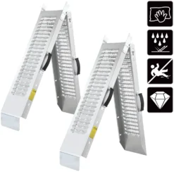 Monzana 2X Auffahrrampe 400kg Klappbar Laderampe Verzinkter Stahl Rutschfeste Oberfläche Auffahrschiene Laderampe PKW