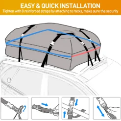 Auto Dachbox 15 Kubikfuß Faltbare Dachkoffer Aufbewahrungsbox Wasserdicht Dachtasche Dachgepäckträger Tasche Aufbewahrungsbox Für Reisen Und Gepäcktransport, Autos, SUVs, Schwarz -Volkswagen || AL-KO Verkaufsgeschäft d9440807484450e71adc39e8af406453