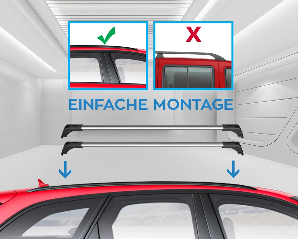 BREMER SITZBEZÜGE Dachträger Dachgepäckträger Querträger Kompatibel Mit Dachreling Für Ford Galaxy 2 WA6 Ab 2006-2014 In Grau V2 4 BREMER SITZBEZÜGE Dachträger Dachgepäckträger Querträger Kompatibel Mit Dachreling Für Ford Galaxy 2 WA6 Ab 2006-2014 In Grau V2 – Bild 2