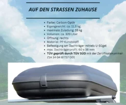 Dachbox Gepäckbox 320 L Schwarz – Carbon Optik 27 Dachbox Gepäckbox 320 L Schwarz – Carbon Optik -Volkswagen || AL-KO Verkaufsgeschäft daacaddaa09b962db66b52f77e43cbd2