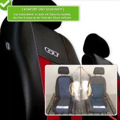 Autositzbezüge 2+3 - Universal Auto Sitzauflagen Set - Dreilagig Auto Sitzbezüge Mit Reißverschluss - Schwarz Schonbezüge Auto - GT-Blau -Volkswagen || AL-KO Verkaufsgeschäft e4dab4b7924a32b2c9425fa688e35707