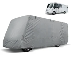 ECD Germany Schutzhülle Für Wohnmobile Größe M - 610x235x275 Cm - Atmungsaktive Integrierte Abdeckplane Ganzgarage Schutzhaube Für Reisemobile Campingmobile Wohnwagen