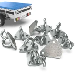 Tarpofix® Dreiloch Planenhaken Mit Öse (10 Stk.) | Kombi Netzhaken Aus Verzinktem Guss | Anhänger Haken Zur Befestigung Von Anhängerplanen & Anhängernetze | Abspannhaken