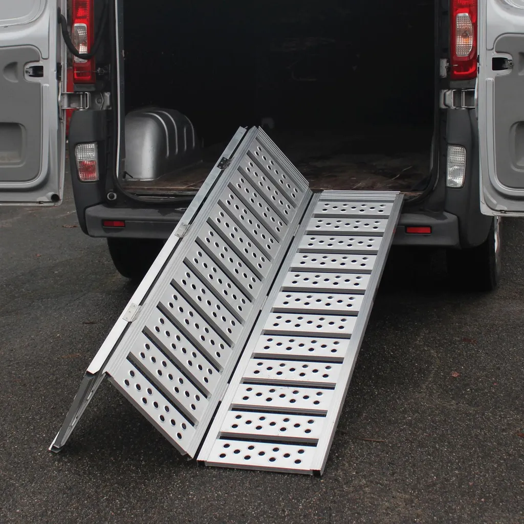 TrutzHolm® Alu Auffahrrampe 175cm Rampe 3 Fach Faltbar 1020 Kg Verladerampe Dreifachrampe Breitrampe Motorradrampe 4 TrutzHolm® Alu Auffahrrampe 175cm Rampe 3 Fach Faltbar 1020 Kg Verladerampe Dreifachrampe Breitrampe Motorradrampe – Bild 2